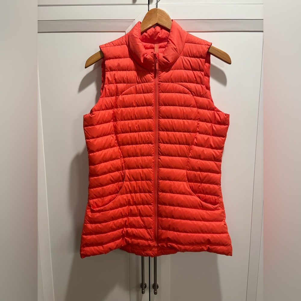 Lululemon Orange Puffer Vest, Size 8
